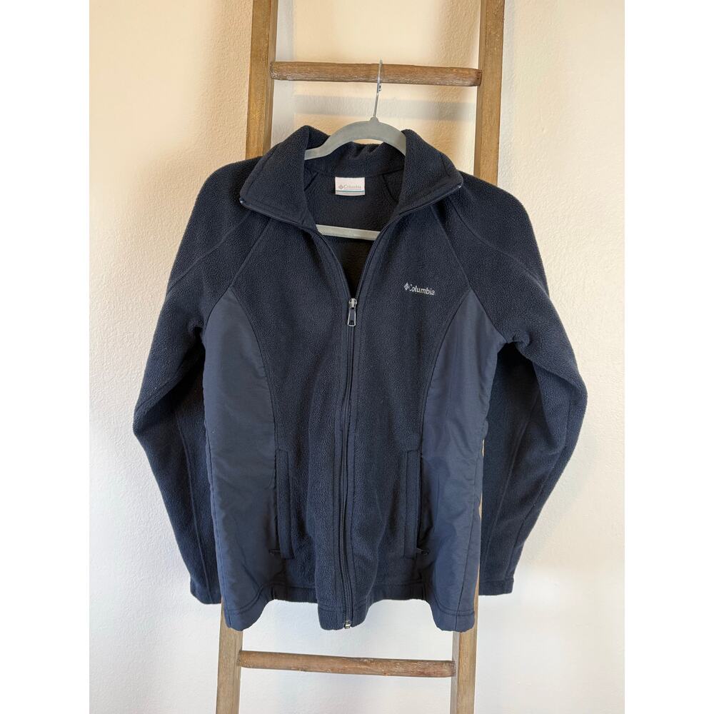 Columbia Mill Creek Full Zip Fleece Jacket, Navy Blue Womens Size M Gorpcore